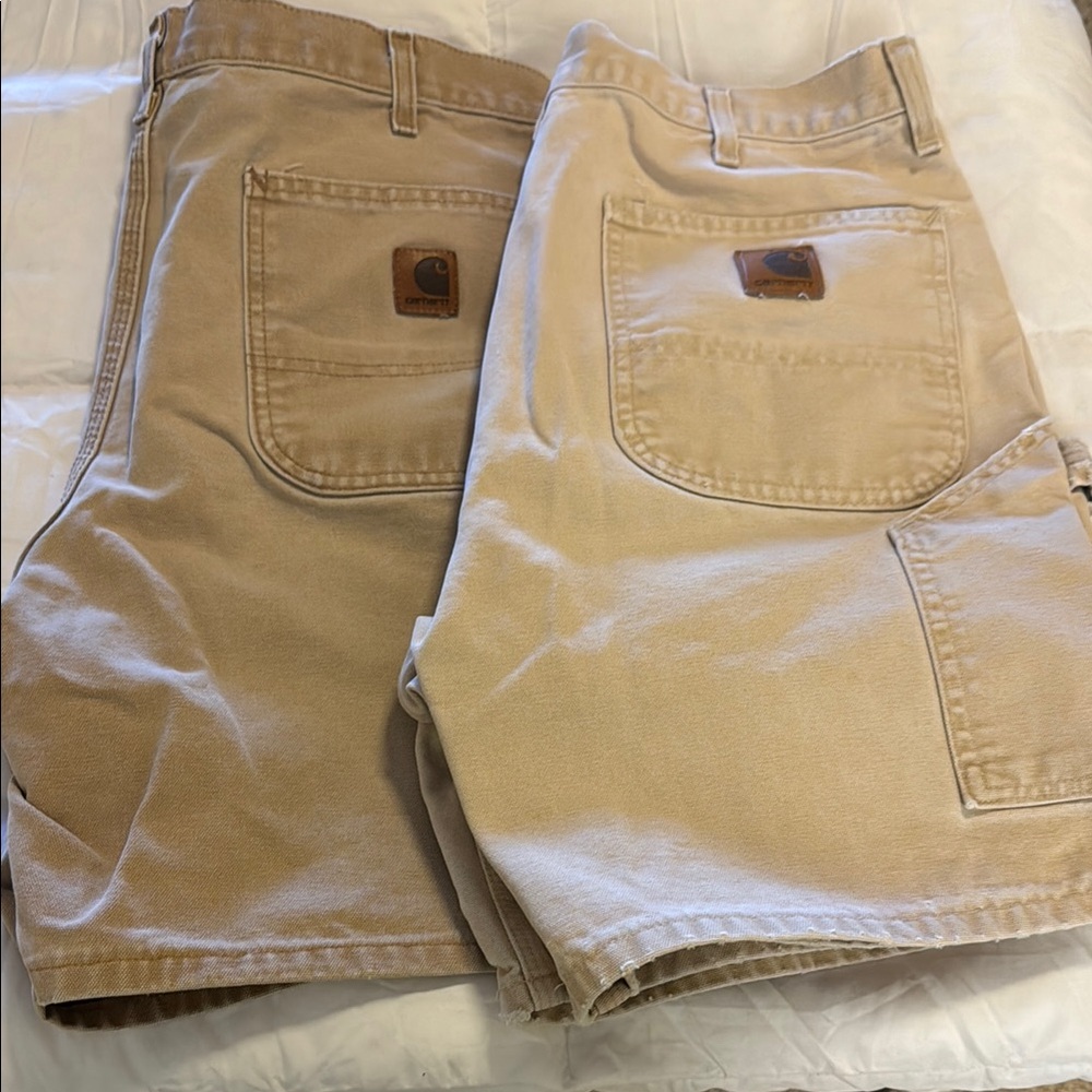 Carhartt Tan Cargo Shorts Durable Cotton Blend